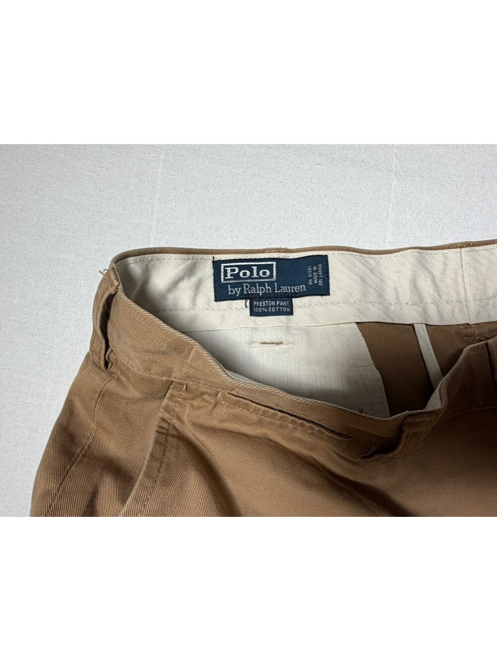 Polo Ralph Lauren Men’s Khaki Chino Pants Classic Fit Tan Cotton